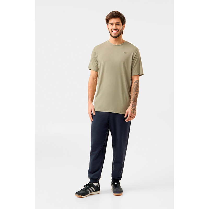 Футболка мужская FLOV MORRO M T-SHIRT Green/Dark Grey Bamboo