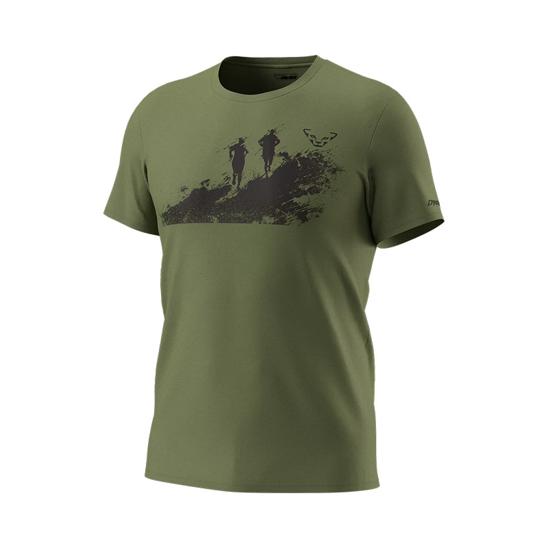 Футболка мужская Dynafit GRAPHIC CO M S/S TEE military green/runners cotton organic