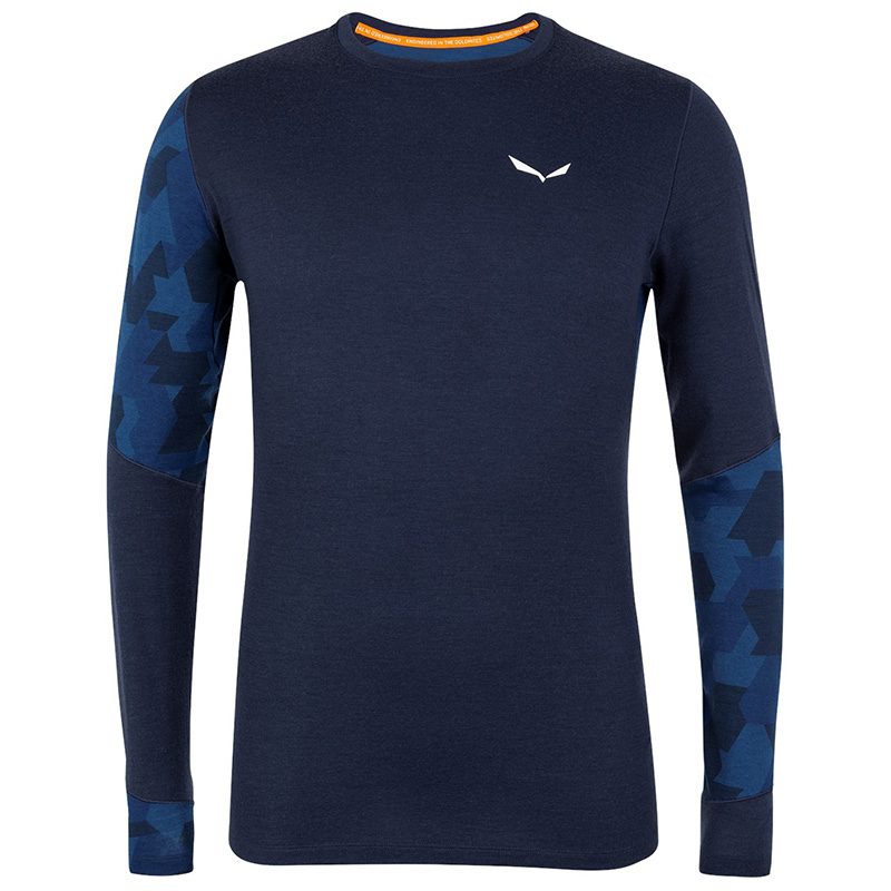 Футболка мужская с длинным рукавом Salewa CRISTALLO WARM AMR M L/S TEE Navy Blazer