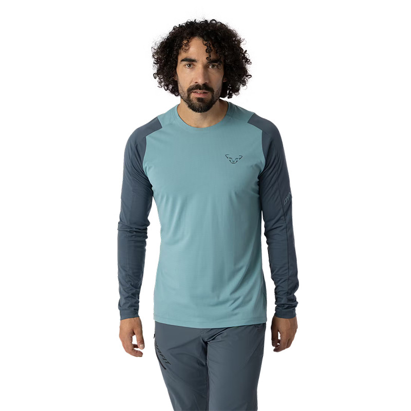Футболка мужская с длинным рукавом Dynafit TRANSALPER M L/S TEE smoke blue/dynadry/polygiene