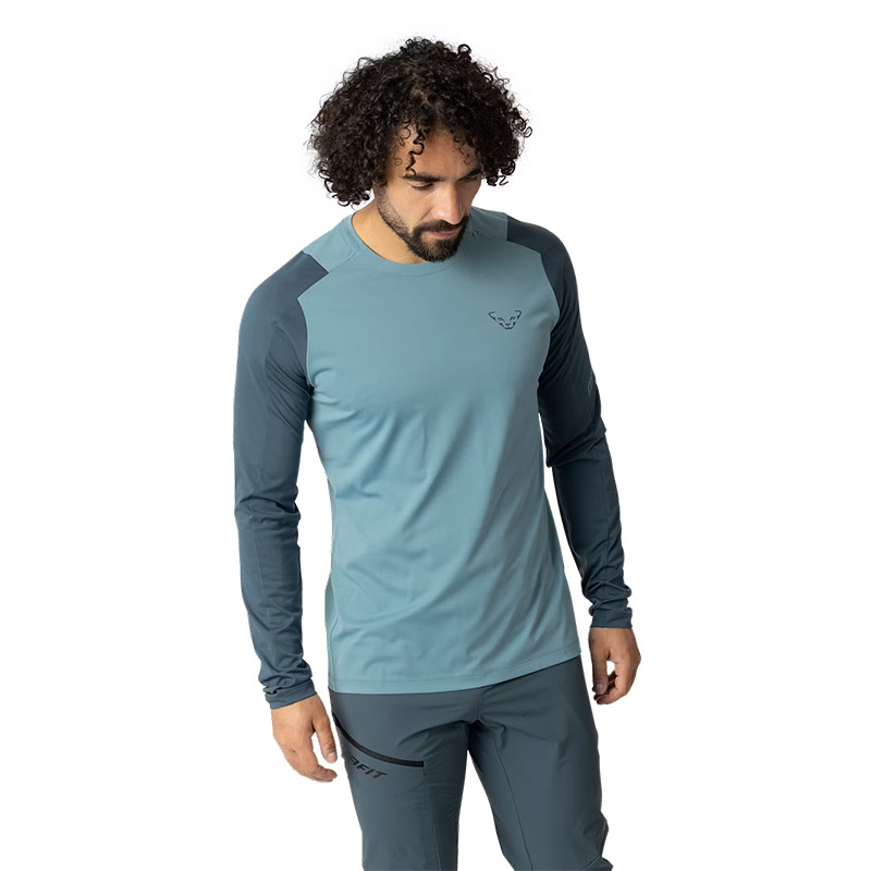 Футболка мужская с длинным рукавом Dynafit TRANSALPER M L/S TEE smoke blue/dynadry/polygiene