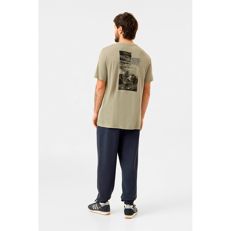 Футболка мужская FLOV MORRO M T-SHIRT Green/Dark Grey Bamboo