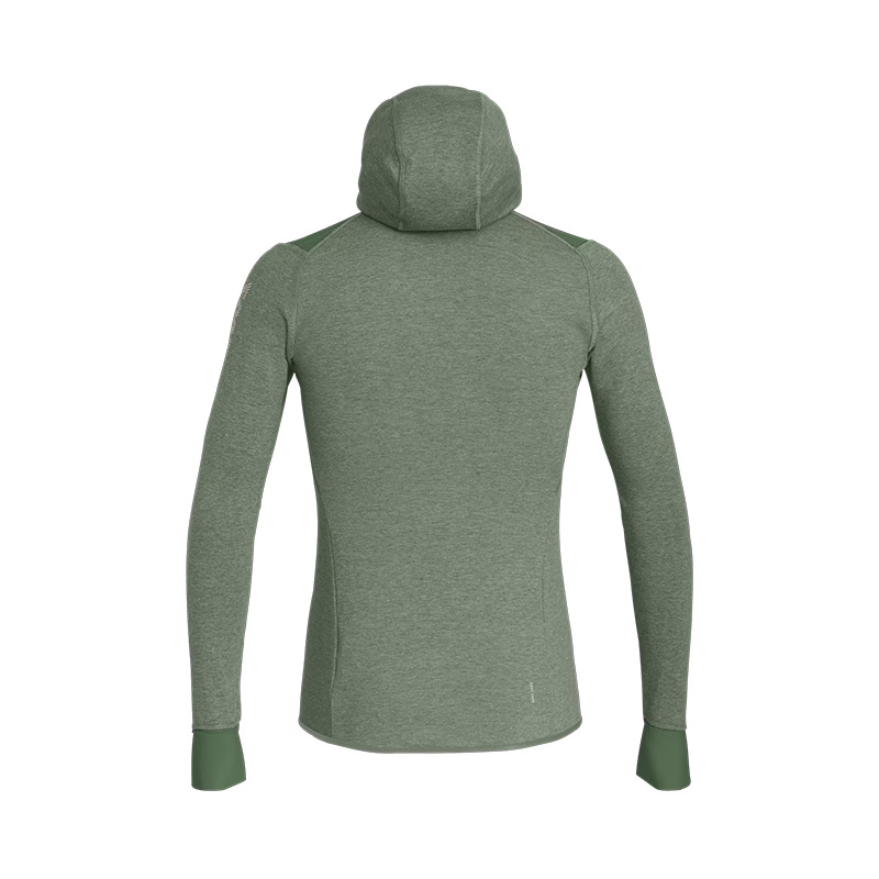 Кофта мужская Salewa PUEZ 2 DRY M L/S HOOD FULL-ZIP TEE-5286 Darkolive Melange