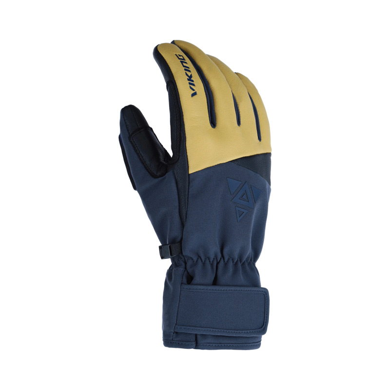 Перчатки мужские VIKING NORVIK PRO PIPE M SKI-1987 navy-beige leather/primaloft/aqua thermo tex+RE