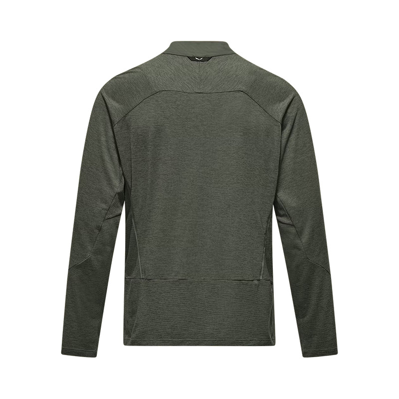 Футболка мужская с длинным рукавом Salewa PEDROC DRY M WIND HALF ZIP TEE Faded Green