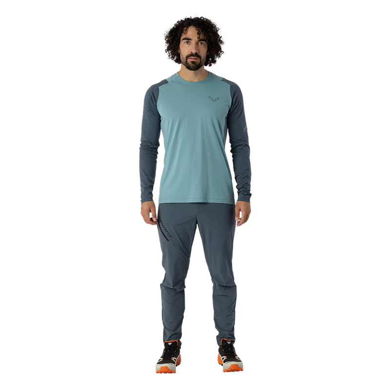Футболка мужская с длинным рукавом Dynafit TRANSALPER M L/S TEE smoke blue/dynadry/polygiene