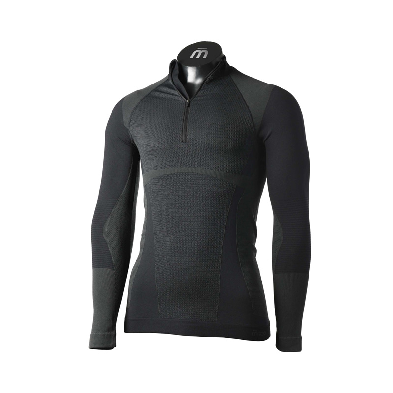 Термобелье мужское верх Mico MLS HZ Neck Shirt Warm Control Piombo