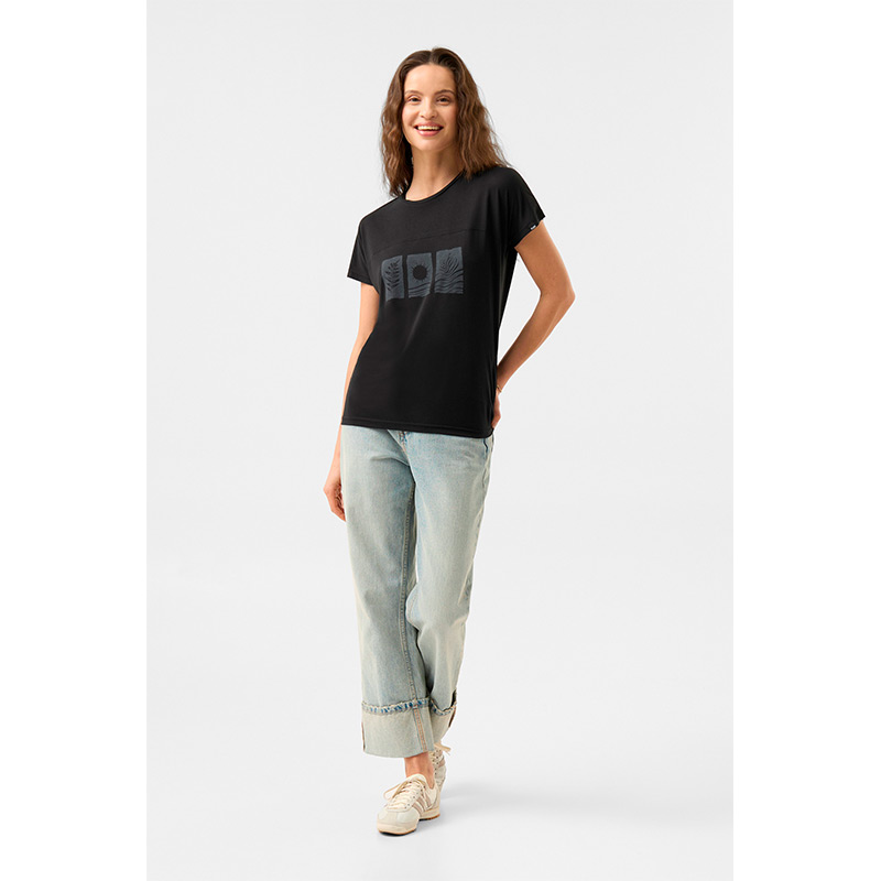 Футболка женская FLOV PAGOSA W T-SHIRT Black/Dark Grey Bamboo