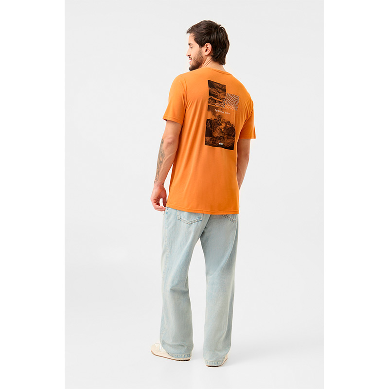 Футболка мужская FLOV MORRO M T-SHIRT Orange/Dark Grey Bamboo