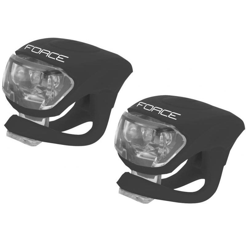 Фонарь моргающий blinking light set F DOUBLE front+rear, Black