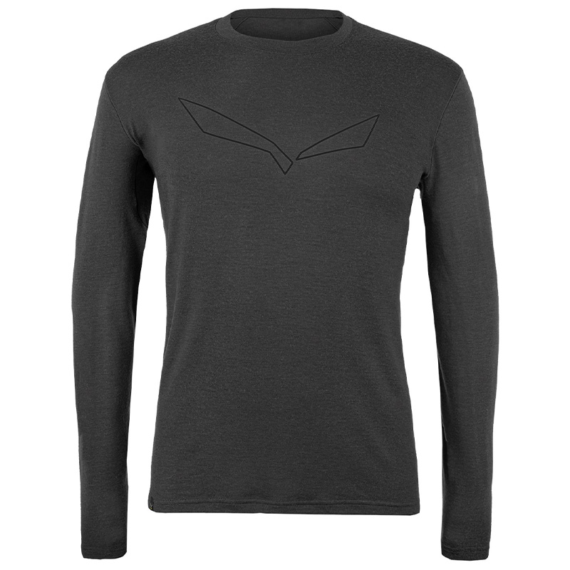 Футболка мужская с длинным рукавом Salewa PURELOGO AMR M L/S TEE Black Out