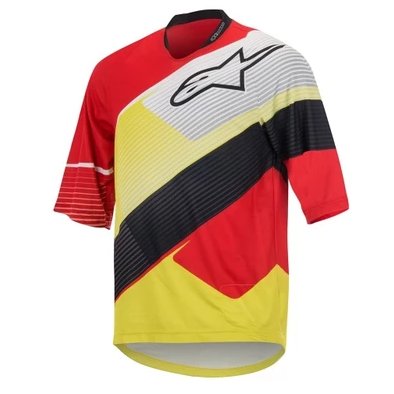 Футболка мужская DEPTH 3/4 JERSEY-326-RED WHITE ACID YELLOW