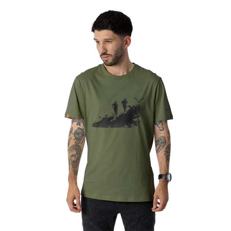 Футболка мужская Dynafit GRAPHIC CO M S/S TEE military green/runners cotton organic