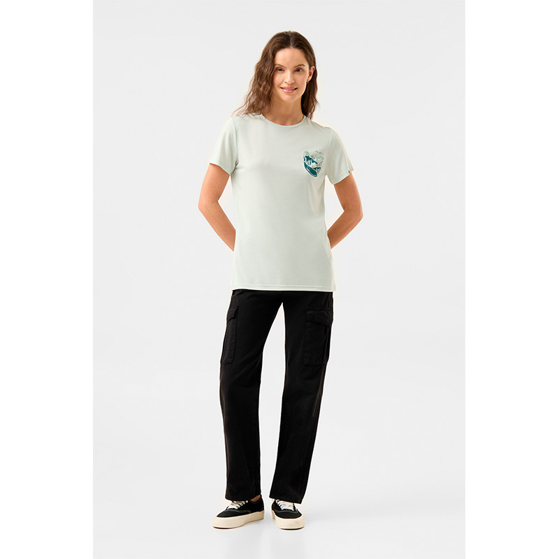 Футболка женская FLOV TAMALA W T-SHIRT Light Grey/Green Bamboo