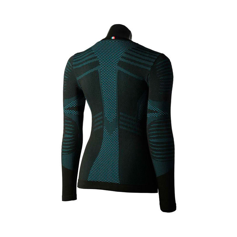 Термобелье женское верх   Mico WLS Round Neck Shirt Extra Dry Nero Turchese