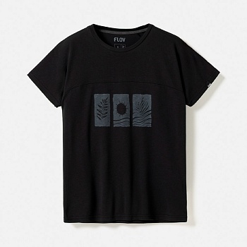 Футболка женская FLOV PAGOSA W T-SHIRT Black/Dark Grey Bamboo
