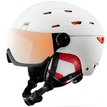 Горнолыжный шлем REBBY VISOR WHITE/RED