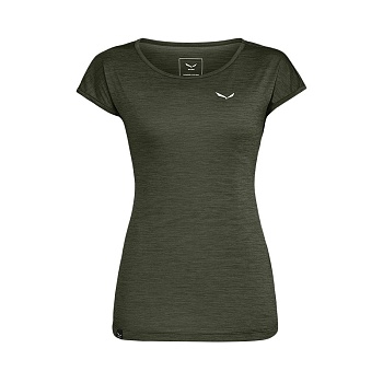 Футболка женская Salewa PUEZ MELANGE DRY W S/S TEE Dark Olive Melange