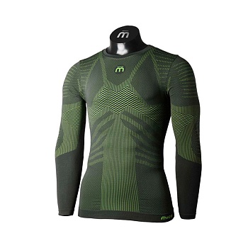 Термобелье мужское верх Mico MLS Round Neck Shirt Extra Dry Verde Prato