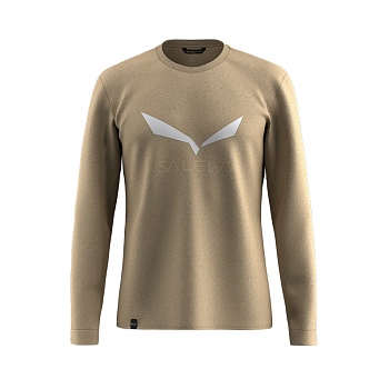 Футболка мужская с длинным рукавом Salewa SOLIDLOGO DRY M L/S TEE Quicksand