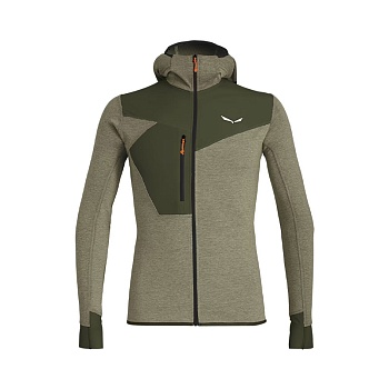 Кофта мужская Salewa PUEZ 2 DRY M L/S HOOD FULL-ZIP TEE-5286 Darkolive Melange