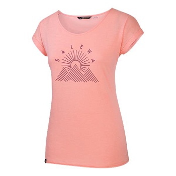 Футболка женская Salewa FANES SUN HEMP W S/S TEE Peach Coral